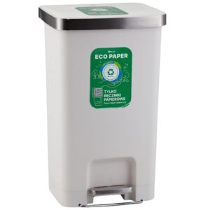 Kosz pedałowy MERIDA ECO PAPER, pojemność 50 l, tworzywo sztuczne, biały