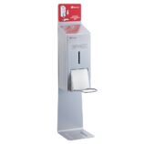 Tacka z szyldem oraz naklejką informacyjną