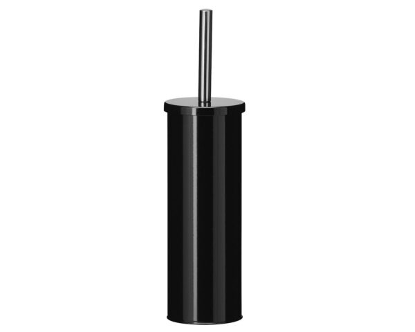 Szczotka WC tuba stojąca z przykrywką, metalowa, czarna (połysk) Szczotka WC tuba stojąca z przykrywką, metalowa, czarna (połysk)
