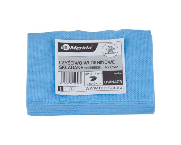 Czyściwo włókninowe w listkach, NIEBIESKIE, 25 x 40 cm, paczka 20 szt.