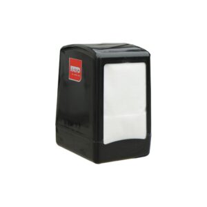 Pojemnik na serwetki gastronomiczne, czarny, tworzywo sztuczne, stołowy mały, obustronne dozowanie