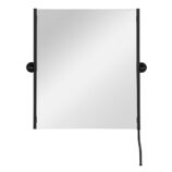 Lustro uchylne w oprawie czarnej matowej z uchwytem ułatwiającym regulację kąta nachylenia MERIDA STELLA BLACK LINE, 50 x 60 cm