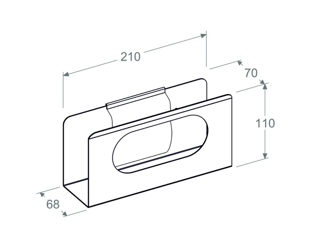 Uchwyt na kartonik z rękawiczkami lub chusteczkami MERIDA STELLA, stal matowa