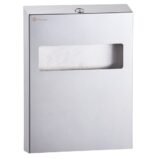 Pojemnik na podkładki na deskę sedesową MERIDA STELLA, wkład - 100 szt. papierowych podkładek, stal polerowana