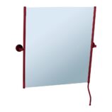 Lustro uchylne w oprawie czerwonej matowej z uchwytem ułatwiającym regulację kąta nachylenia MERIDA STELLA RED LINE, 50 x 60 cm