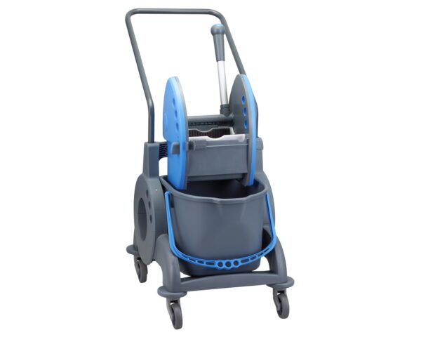 Wózek jednowiadrowy 15 l z kuwetą 8 l, niebieska prasa Wózek jednowiadrowy 15 l z kuwetą 8 l, niebieska prasa