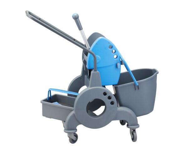 Wózek jednowiadrowy 15 l z kuwetą 8 l, niebieska prasa Wózek jednowiadrowy 15 l z kuwetą 8 l, niebieska prasa