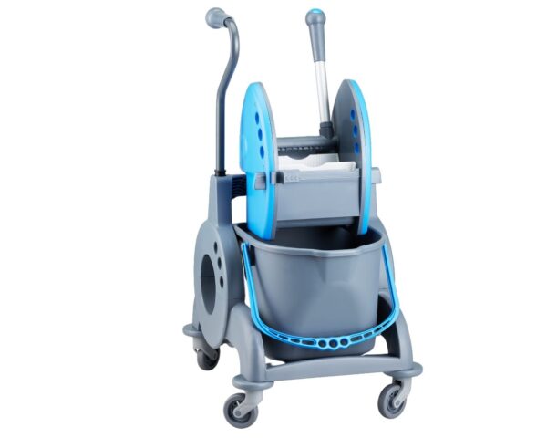 Wózek jednowiadrowy 15 l, z kuwetą 8 l, z prostą rączką, niebieski Wózek jednowiadrowy 15 l, z kuwetą 8 l, z prostą rączką, niebieski