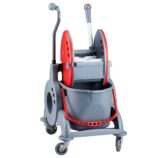 Wózek jednowiadrowy 15 l, z kuwetą 8 l, z prostą rączką, czerwony