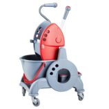 Wózek jednowiadrowy 15 l, z kuwetą 8 l, z prostą rączką, czerwony