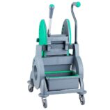 Wózek jednowiadrowy 15 l, z kuwetą 8 l, z prostą rączką, zielony