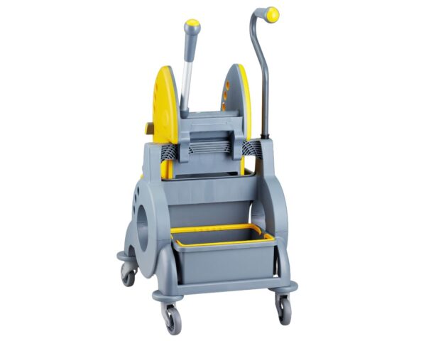 Wózek jednowiadrowy 15 l, z kuwetą 8 l, z prostą rączką, żółty Wózek jednowiadrowy 15 l, z kuwetą 8 l, z prostą rączką, żółty