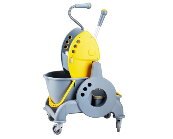 Wózek jednowiadrowy 15 l, z kuwetą 8 l, z prostą rączką, żółty Wózek jednowiadrowy 15 l, z kuwetą 8 l, z prostą rączką, żółty