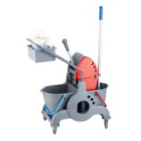 Wózek dwuwiadrowy 30 l (2 x 15 l), z kuwetą 8 l, czerwona prasa