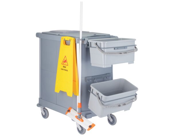 Wózek sprzątający MERIDA OPERA, kuwetowy, szary Wózek sprzątający MERIDA OPERA, kuwetowy, szary