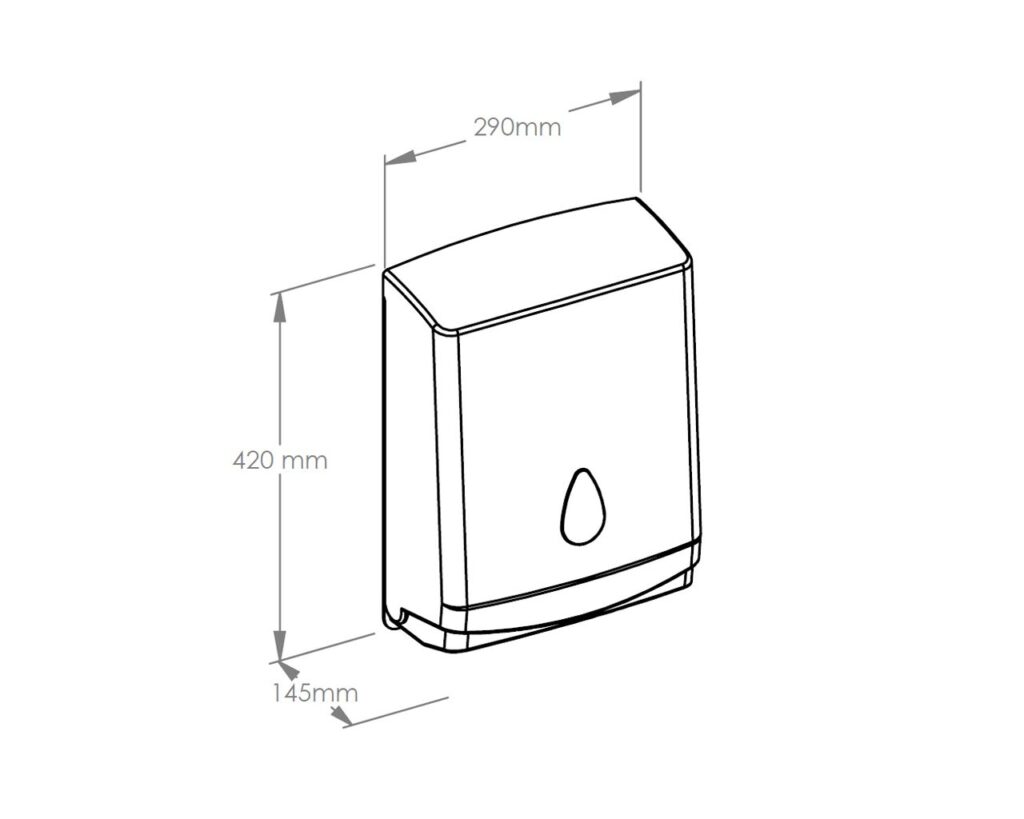 Pojemnik na ręczniki składane MERIDA TOP MAXI, tworzywo ABS, biały, okienko szare