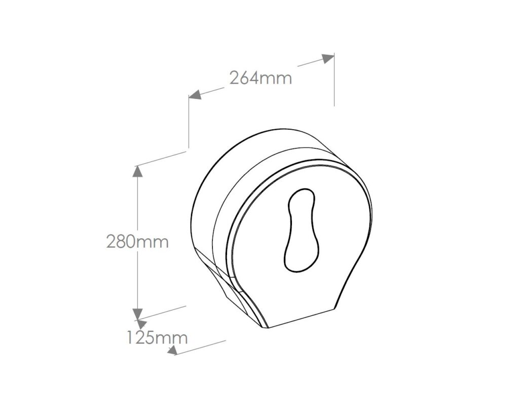 Pojemnik na papier toaletowy MERIDA ONE, tworzywo ABS, biały