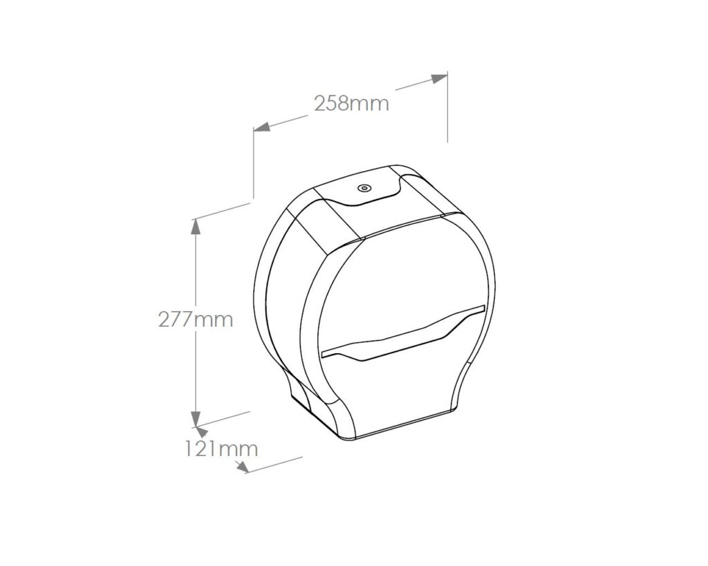 Pojemnik na papier toaletowy MERIDA HARMONY, tworzywo, biały transparentny