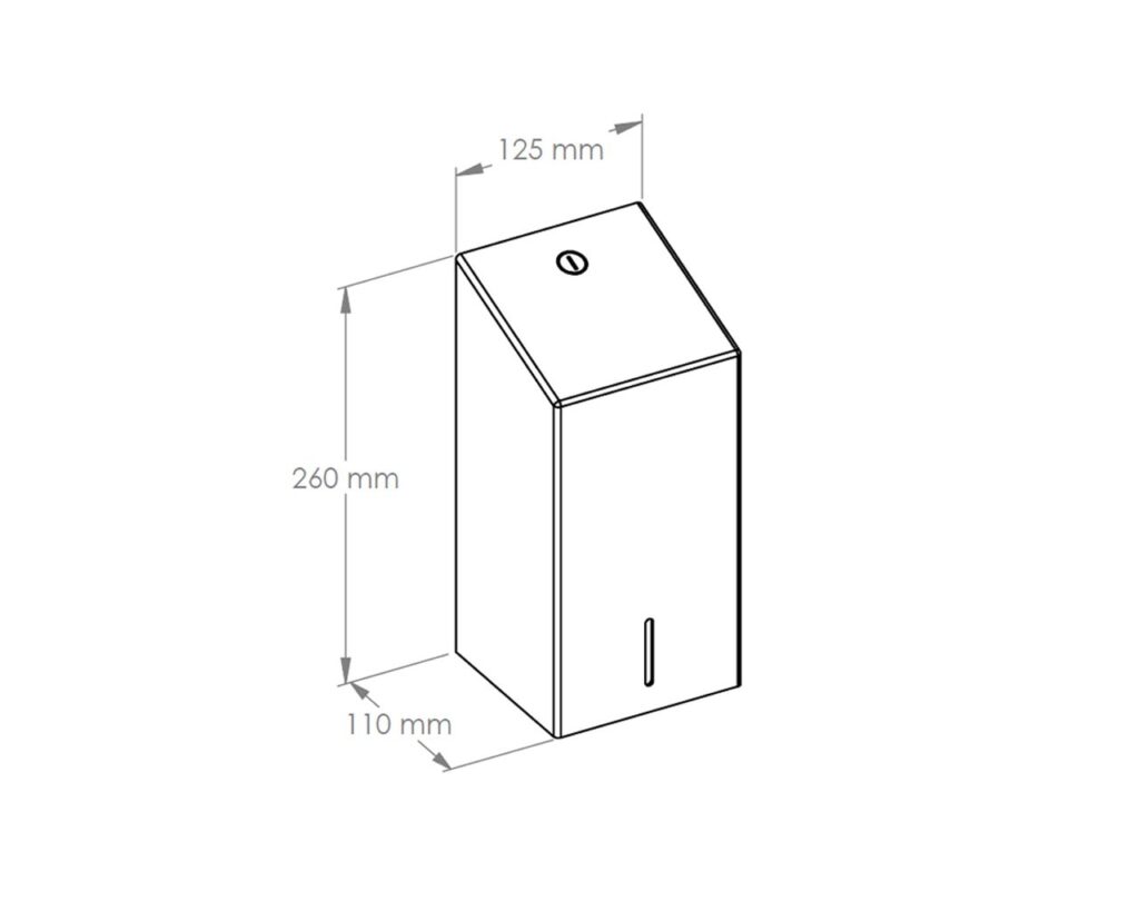 Pojemnik na papier toaletowy w listkach MERIDA STELLA BLACK LINE, pojemność do 450 szt., czarny