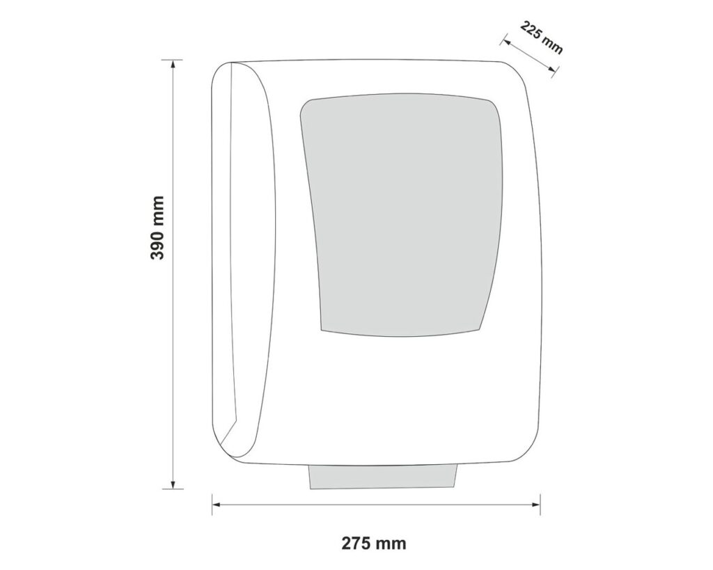 Mechaniczny podajnik ręczników papierowych w rolach MERIDA ONE AUTOMATIC MAXI, tworzywo ABS, czarny