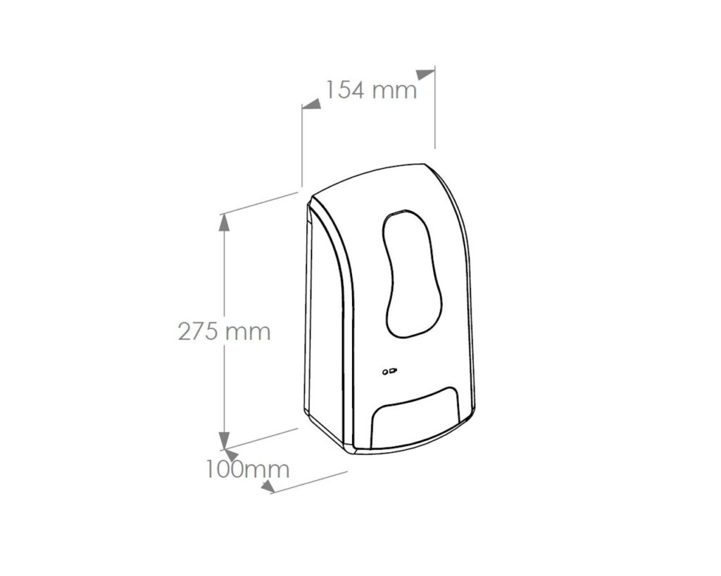 Bezdotykowy automatyczny dozownik mydła w płynie MERIDA ONE, pojemność zbiornika 1000 ml, tworzywo ABS, czarny