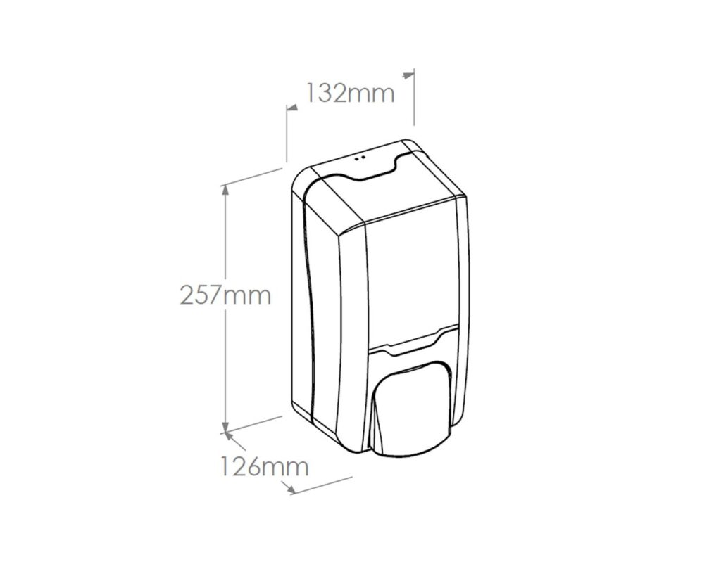 Dozownik mydła w pianie MERIDA HARMONY na jednorazowe wkłady 1000 ml, tworzywo, biały transparentny