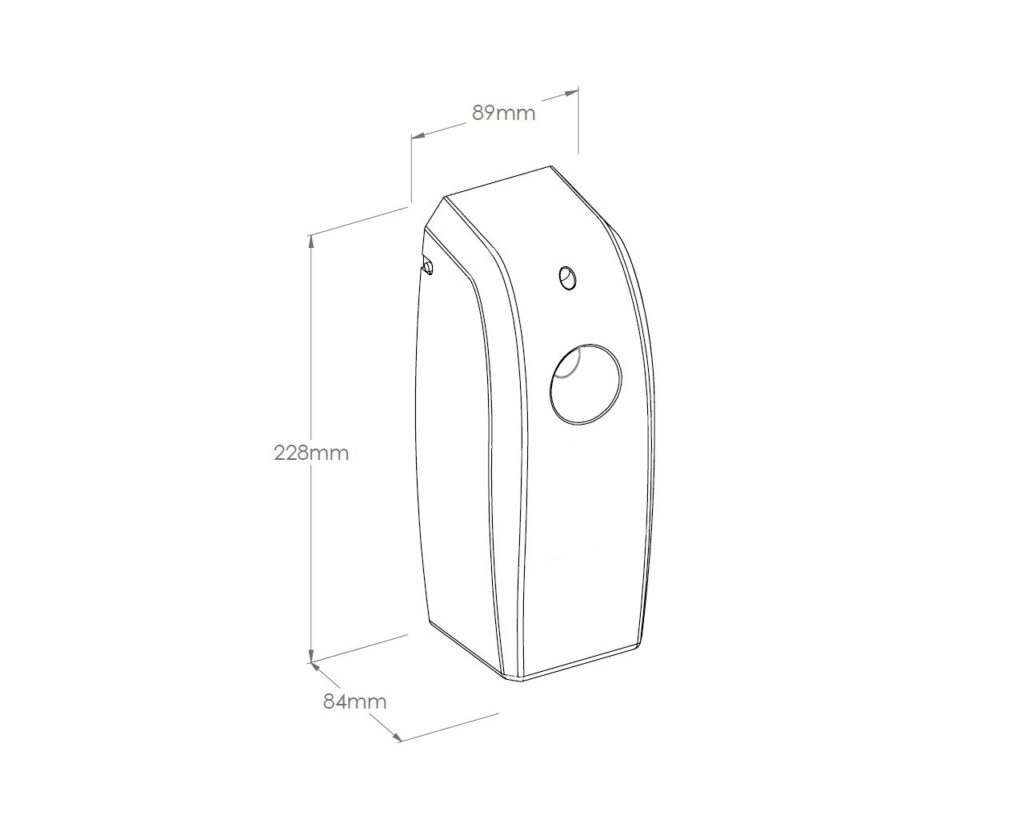 Elektroniczny odświeżacz powietrza LCD z programatorem, tworzywo ABS, biały