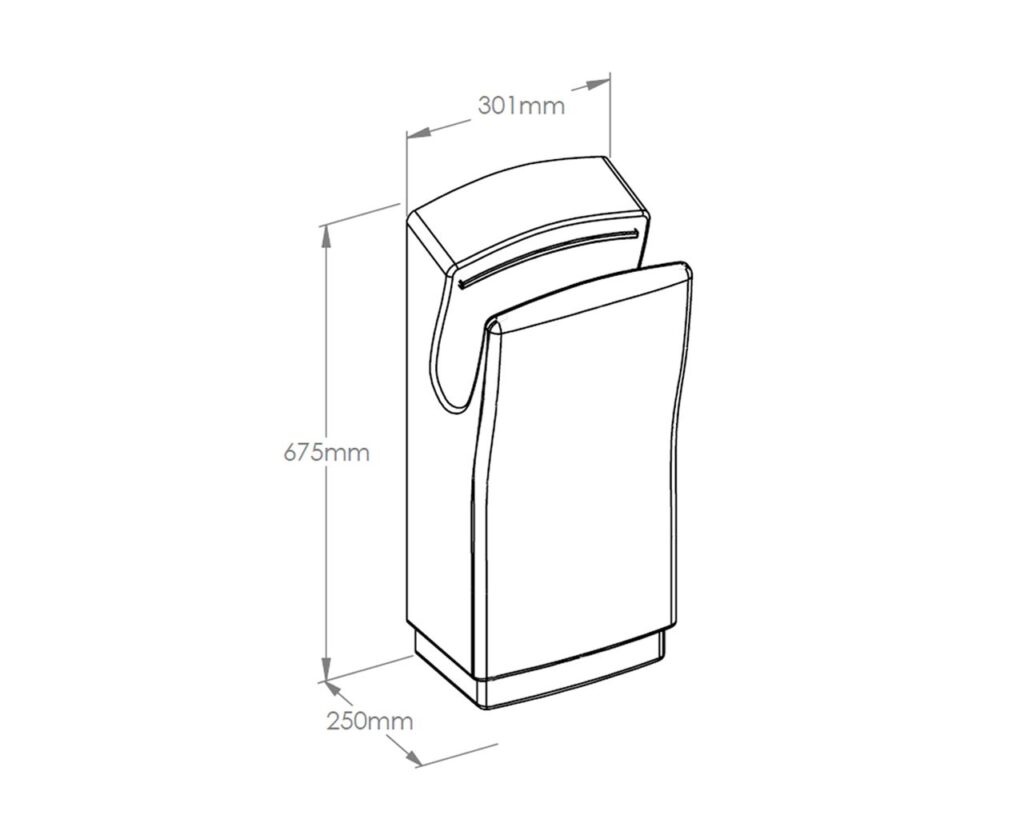 Suszarka kieszeniowa do rąk MERIDA ECO JET, stal matowa