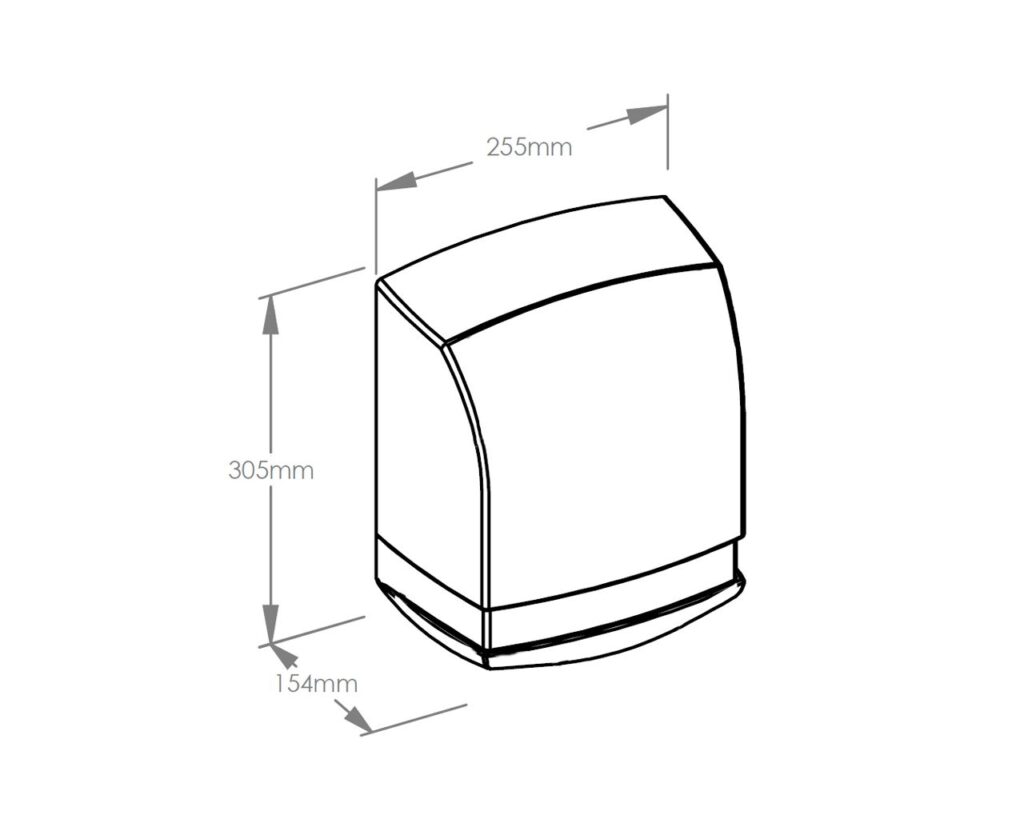 Suszarka do rąk MERIDA PRIMA, żaroodporna obudowa z melaminy, biała