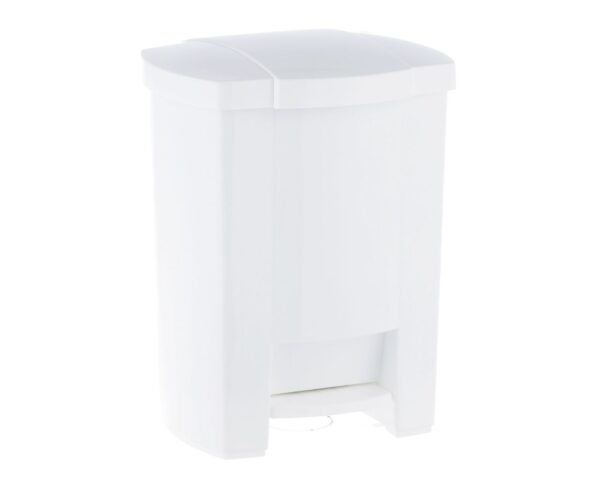 Kosz na odpady otwierany przyciskiem pedałowym z tworzywa sztucznego o poj. 20 l, kolor BIAŁY