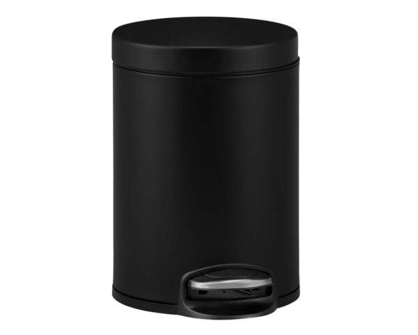 Kosz pedałowy SILENT SERENE, pojemność 5 l, metalowy, czarny matowy Kosz pedałowy SILENT SERENE, pojemność 5 l, metalowy, czarny matowy