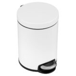 Kosz pedałowy SILENT SERENE, pojemność 5 l, metalowy, biały