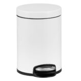 Kosz pedałowy SILENT SERENE, pojemność 5 l, metalowy, biały