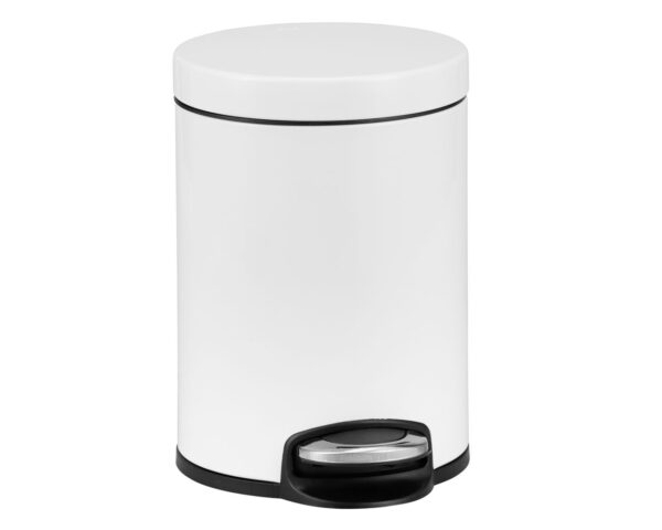 Kosz pedałowy SILENT SERENE, pojemność 5 l, metalowy, biały Kosz pedałowy SILENT SERENE, pojemność 5 l, metalowy, biały
