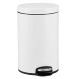 Kosz pedałowy SILENT SERENE, pojemność 12 l, metalowy, biały