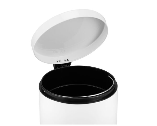 Kosz pedałowy SILENT SERENE, pojemność 12 l, metalowy, biały Kosz pedałowy SILENT SERENE, pojemność 12 l, metalowy, biały