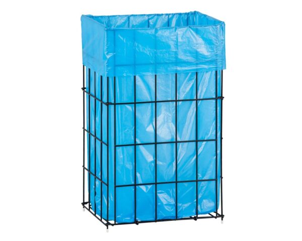 Kosz siatkowy stojący o poj. 47 l, wykonany z prętów powlekanych czarnym polietylenem