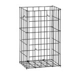 Kosz siatkowy stojący o poj. 47 l, wykonany z prętów powlekanych czarnym polietylenem