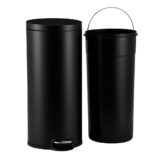 Kosz pedałowy SILENT SERENE, pojemność 30 l, metalowy, czarny matowy