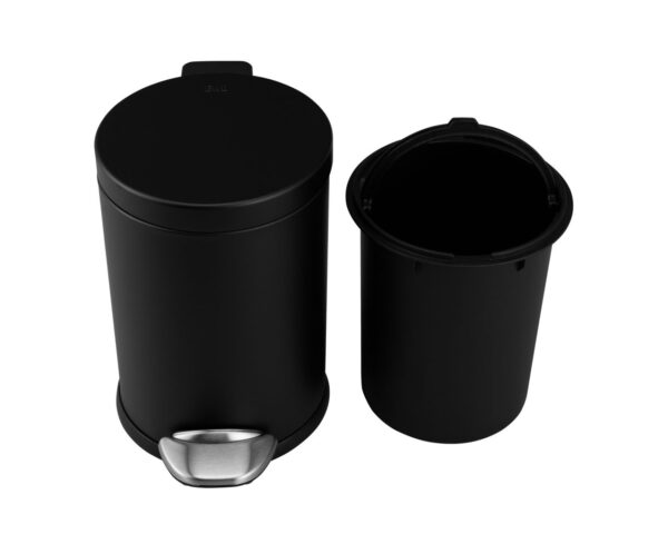 Kosz pedałowy TOP SILENT LUNA, pojemność 5 l, metalowy, czarny matowy Kosz pedałowy TOP SILENT LUNA, pojemność 5 l, metalowy, czarny matowy