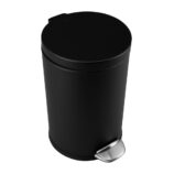 Kosz pedałowy TOP SILENT LUNA, pojemność 8 l, metalowy, czarny matowy