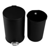 Kosz pedałowy TOP SILENT LUNA, pojemność 12 l, metalowy, czarny matowy