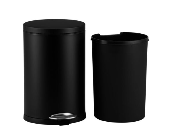Kosz pedałowy TOP SILENT LUNA, pojemność 20 l, metalowy, czarny matowy Kosz pedałowy TOP SILENT LUNA, pojemność 20 l, metalowy, czarny matowy