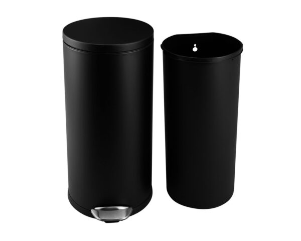 Kosz pedałowy TOP SILENT LUNA, pojemność 30 l, metalowy, czarny matowy Kosz pedałowy TOP SILENT LUNA, pojemność 30 l, metalowy, czarny matowy