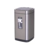 Kosz automatyczny SENSOR - EKO SMART X, bezdotykowy, kwadratowy, szeroki, ładowany przez USB bateria LI-ION, stal matowa z powłoką AFP, 30l