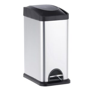 Kosz pedałowy do segregacji, jednokomorowy, 15 l, stal matowa