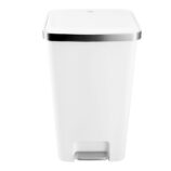 Kosz pedałowy HANA, pojemność 45 l, tworzywo sztuczne, biały
