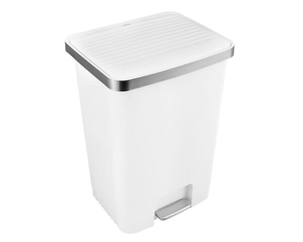 Kosz pedałowy HANA, pojemność 70 l, tworzywo sztuczne, biały Kosz pedałowy HANA, pojemność 70 l, tworzywo sztuczne, biały