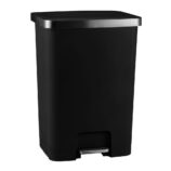 Kosz pedałowy HANA, pojemność 70 l, tworzywo sztuczne, czarny