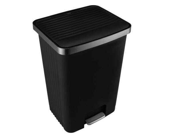 Kosz pedałowy HANA, pojemność 70 l, tworzywo sztuczne, czarny Kosz pedałowy HANA, pojemność 70 l, tworzywo sztuczne, czarny